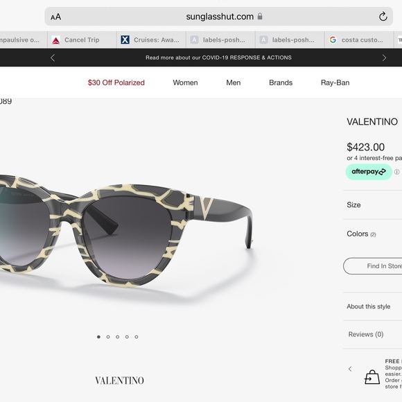 VALENTINO LADIES SUNGLASSES - Picture 8 of 11